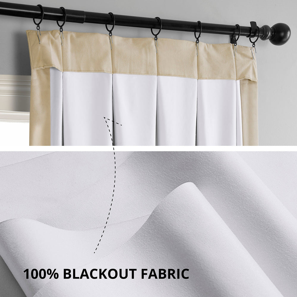 Neutral Ground French Pleat Signature Velvet Blackout Curtain