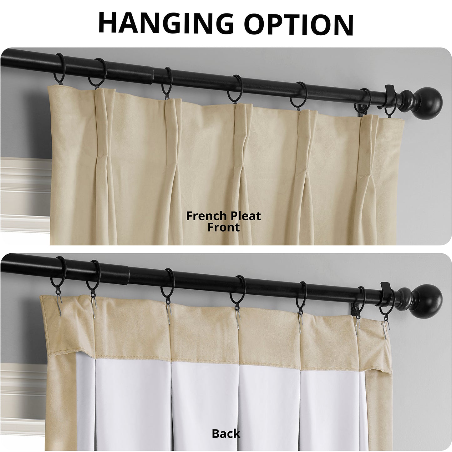 Neutral Ground French Pleat Signature Velvet Blackout Curtain