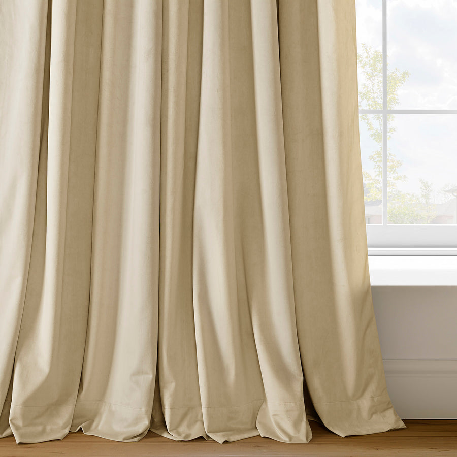 Neutral Ground Signature Velvet Custom Curtain