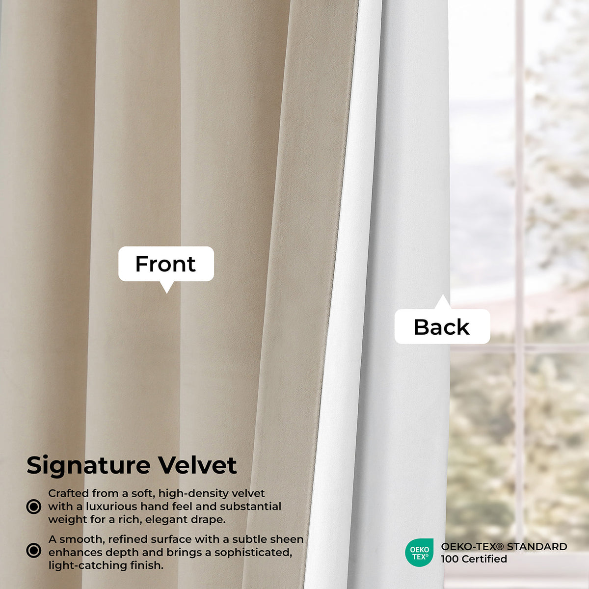 Neutral Ground Signature Velvet Blackout Curtain
