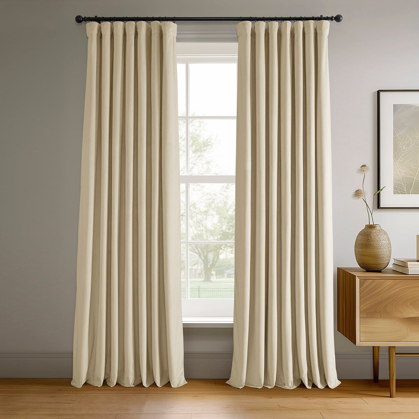 Neutral Ground Signature Velvet Blackout Curtain
