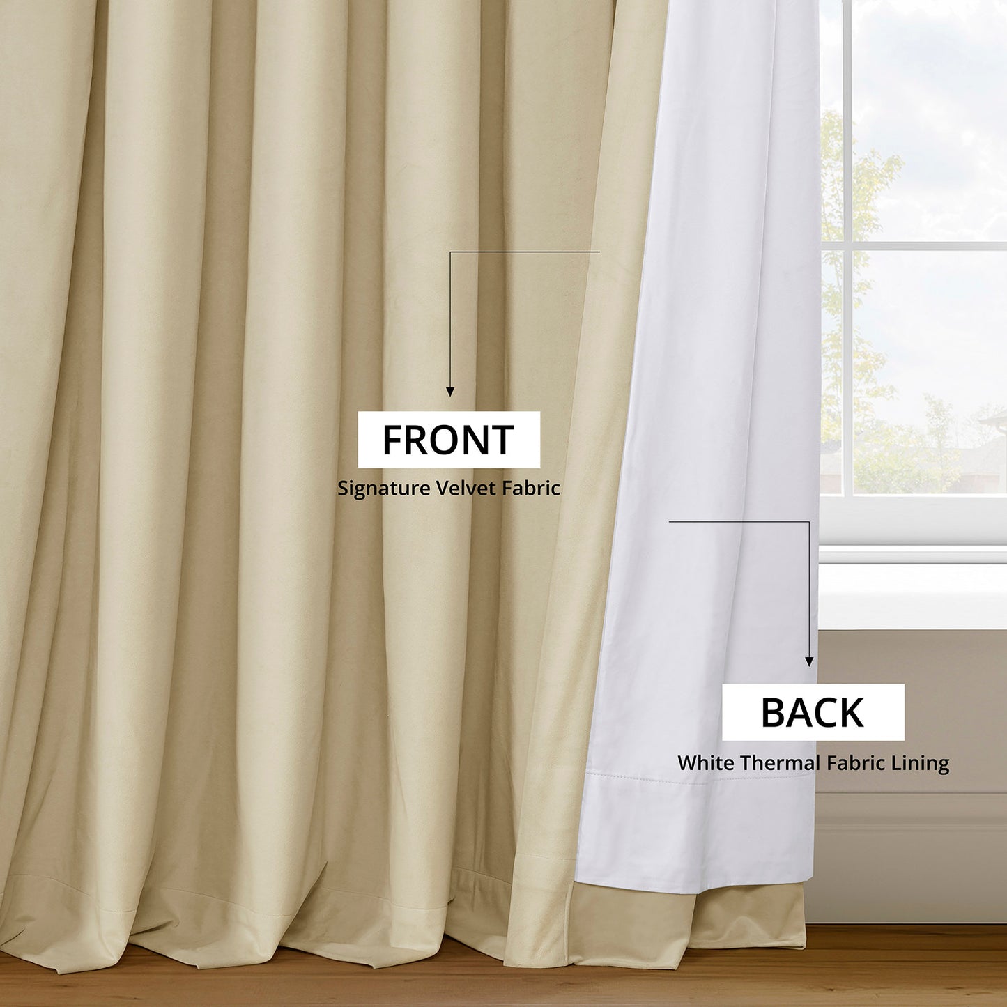 Neutral Ground Signature Velvet Blackout Curtain