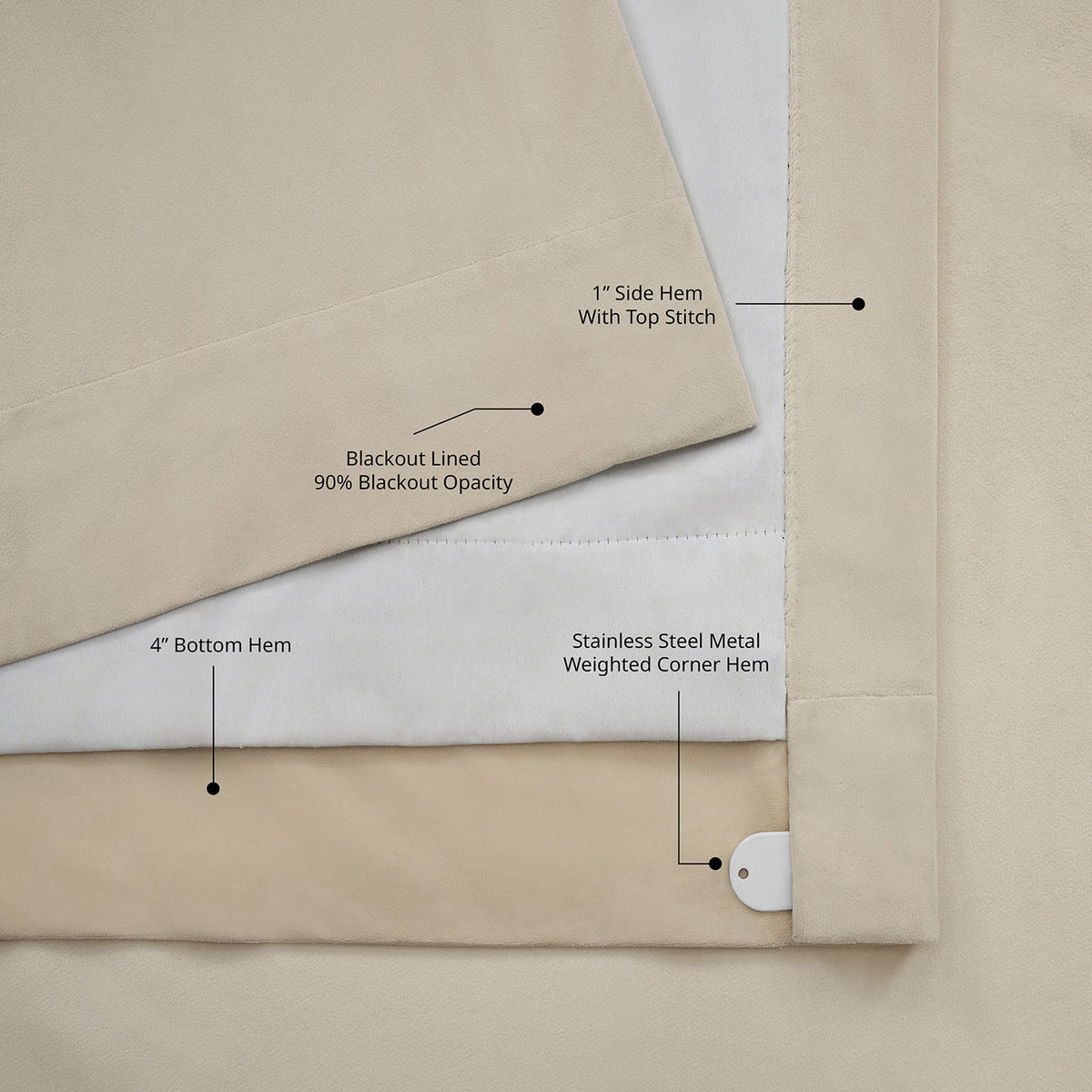 Neutral Ground Signature Velvet Blackout Curtain