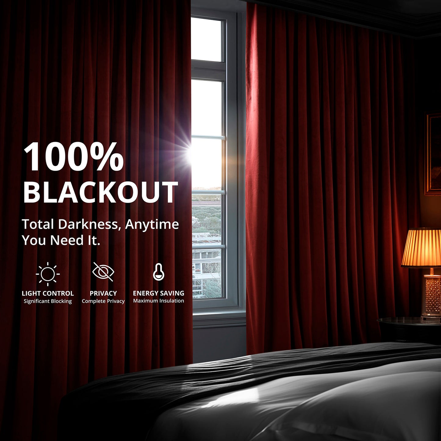 Crimson Rust Signature Velvet Blackout Curtain