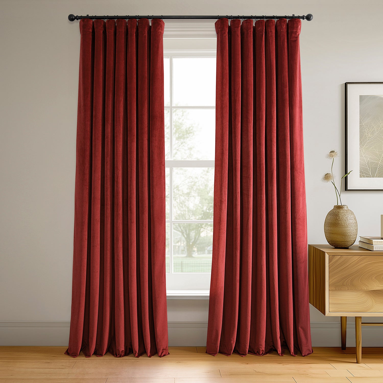 Crimson Rust Signature Velvet Blackout Curtain