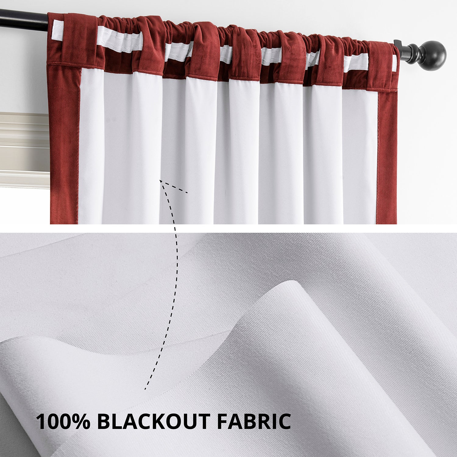 Crimson Rust Signature Velvet Blackout Curtain