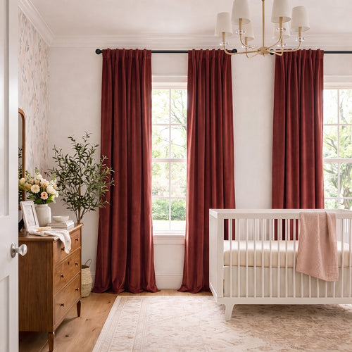 Crimson Rust Signature Velvet Custom Curtain