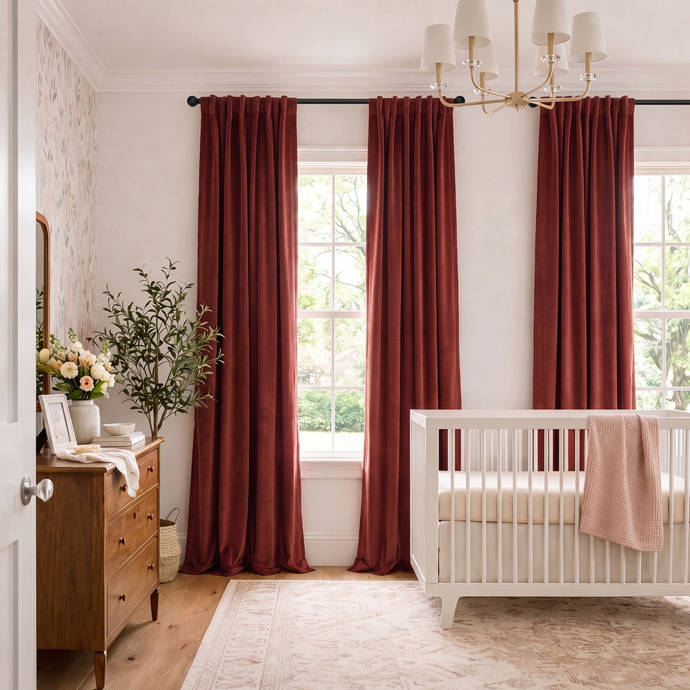 Crimson Rust Signature Velvet Custom Curtain