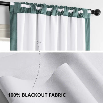 Skylark Blue Signature Velvet Blackout Curtain