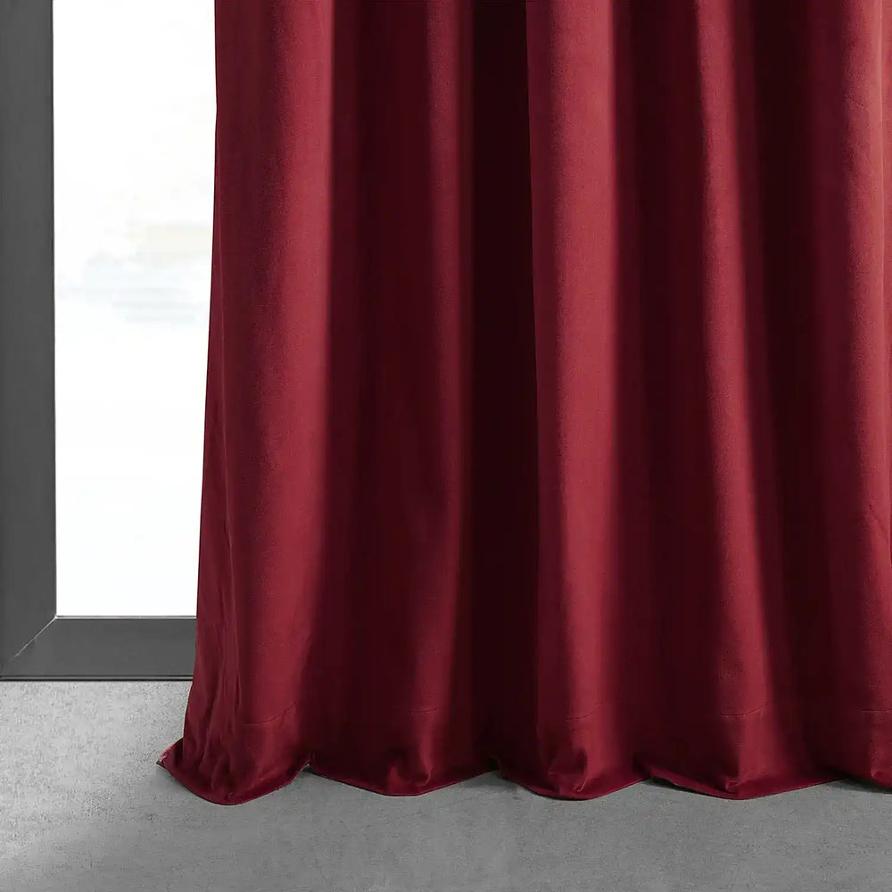 Moroccan Red Signature Velvet Custom Curtain