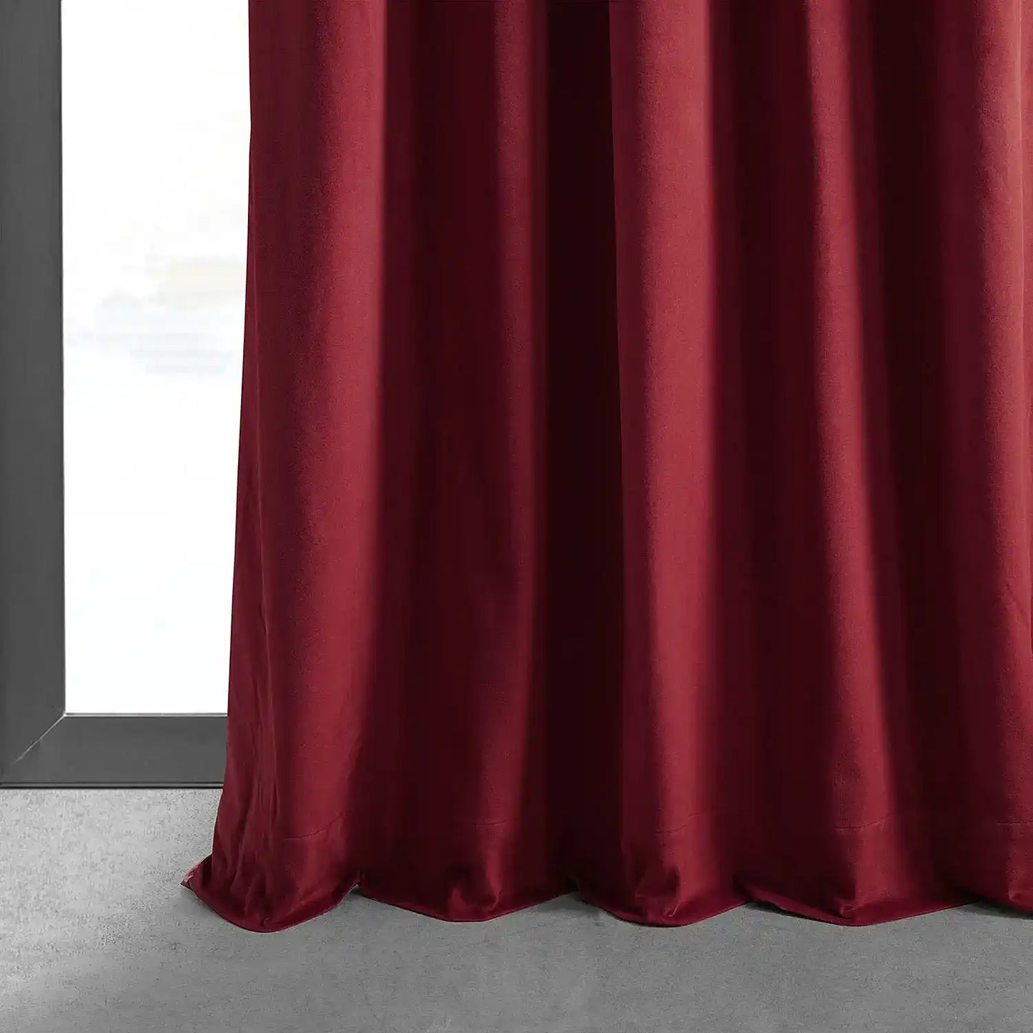 Moroccan Red Signature Velvet Custom Curtain