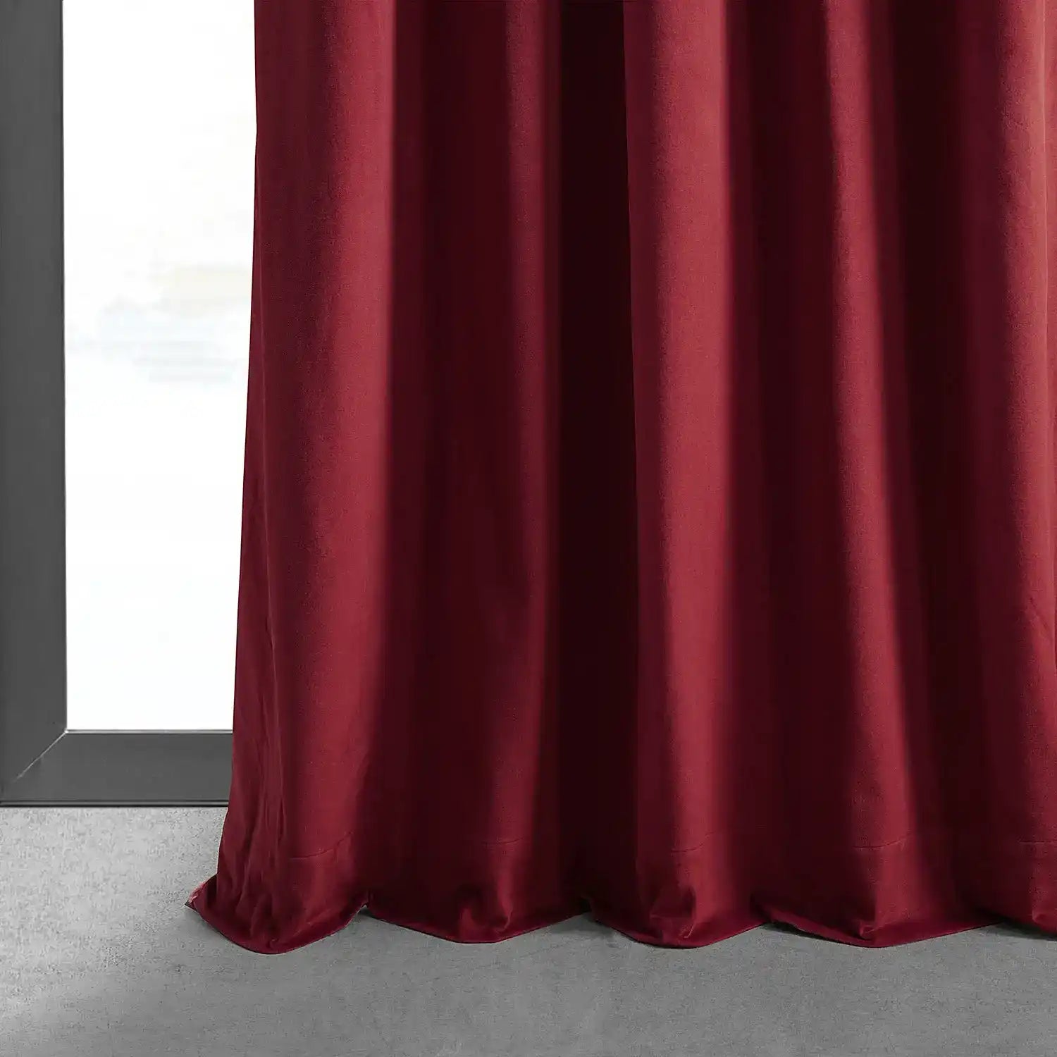 Moroccan Red Signature Velvet Custom Curtain