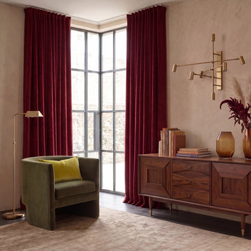 Moroccan Red Signature Velvet Custom Curtain