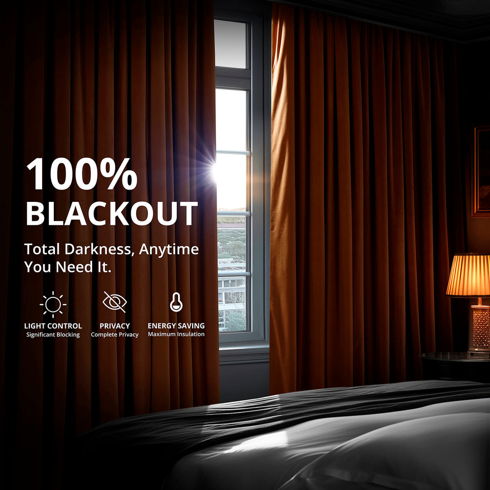 Burnt Pumpkin Signature Velvet Blackout Curtain