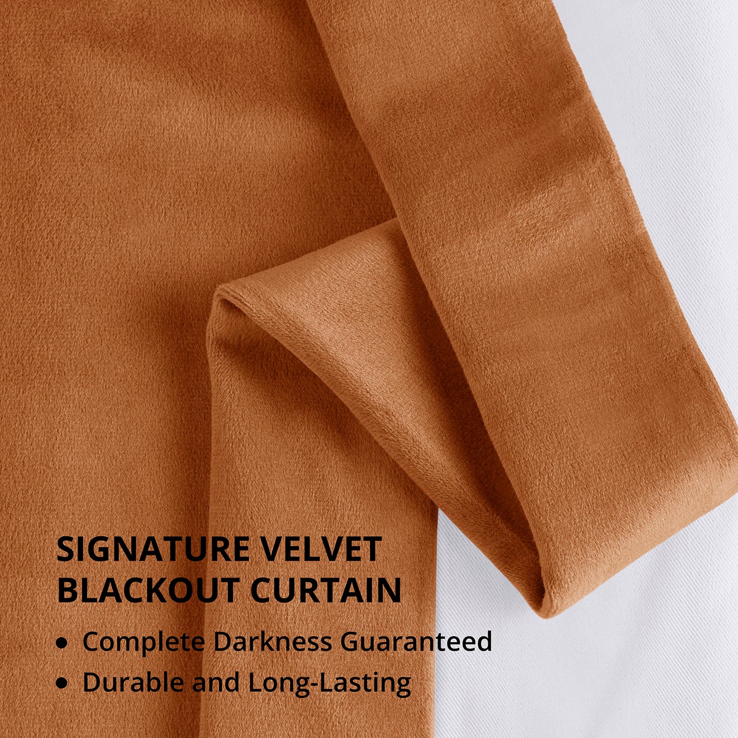 Burnt Pumpkin Signature Velvet Blackout Curtain