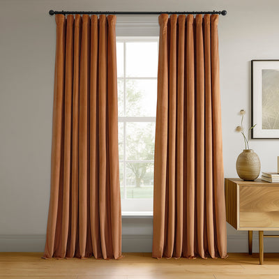 Burnt Pumpkin Signature Velvet Blackout Curtain