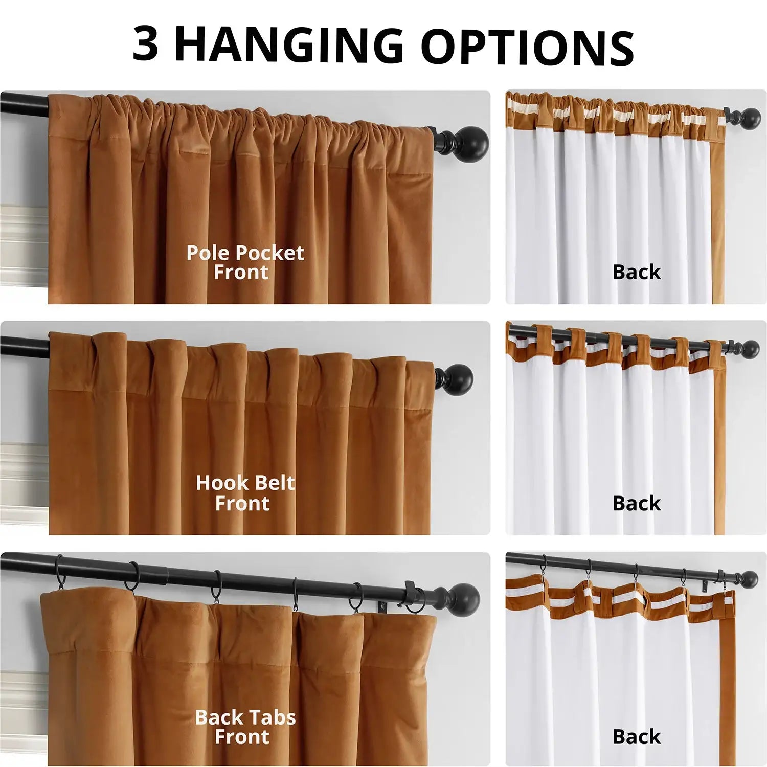 Burnt Pumpkin Signature Velvet Blackout Curtain | Half Price