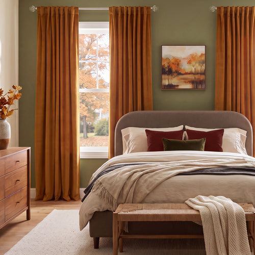 Burnt Pumpkin Signature Velvet Custom Curtain