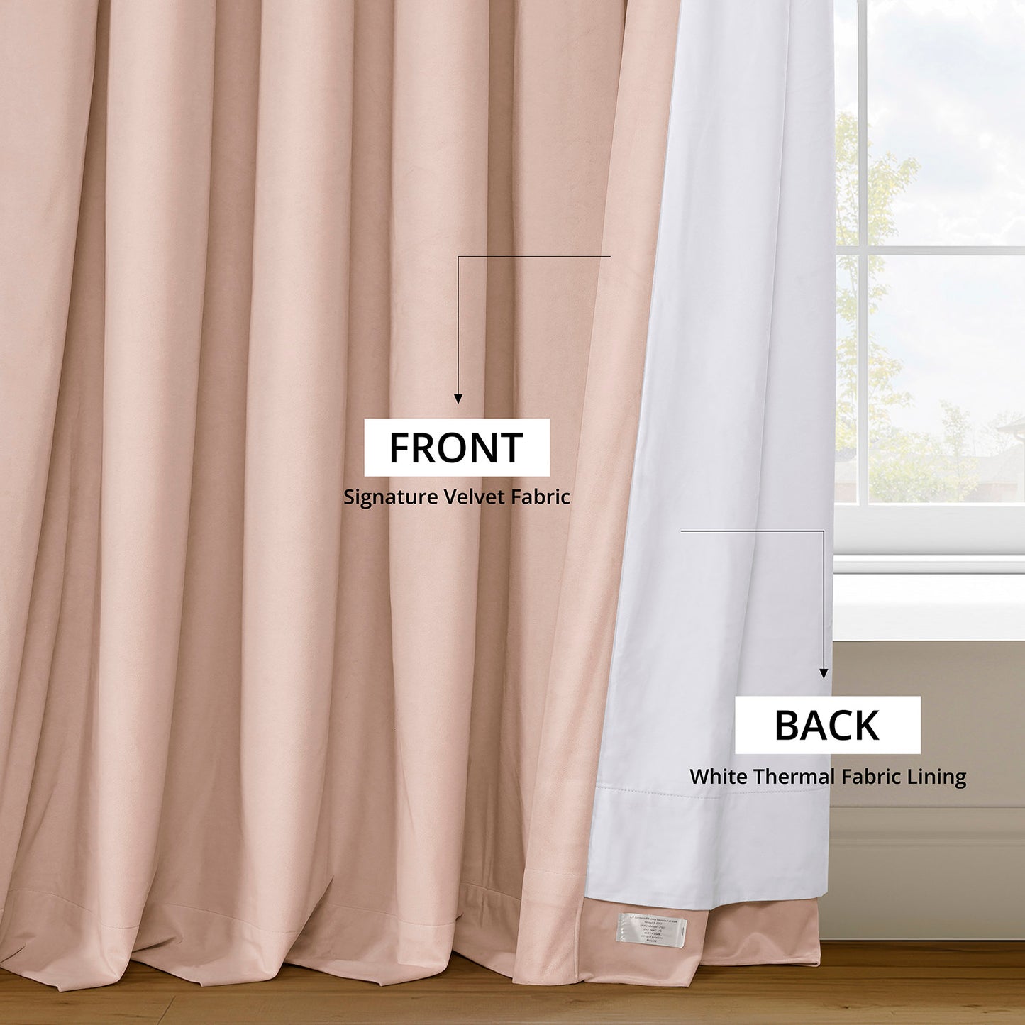 Rosey Dawn Grommet Signature Velvet Blackout Curtain