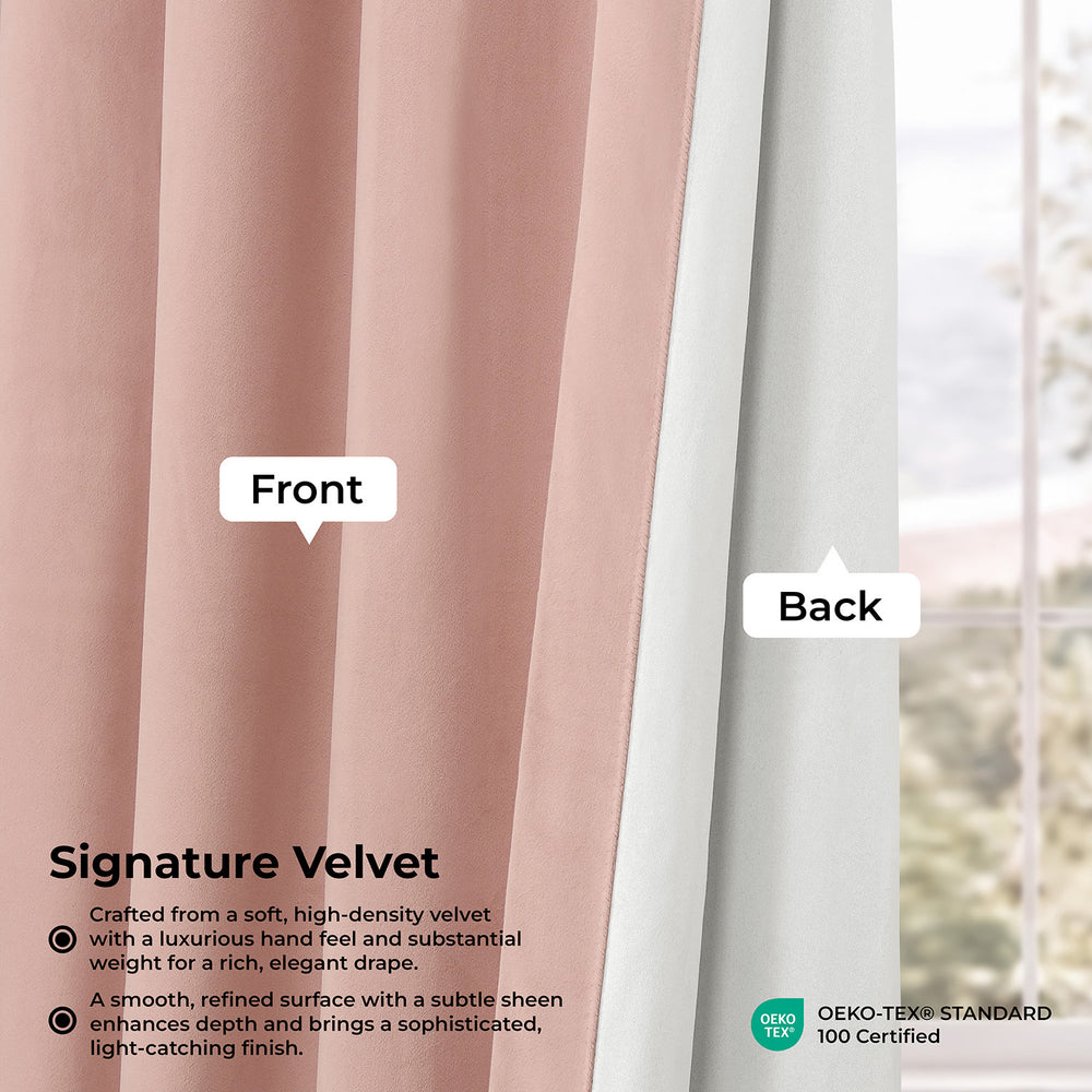 Rosey Dawn Grommet Signature Velvet Blackout Curtain