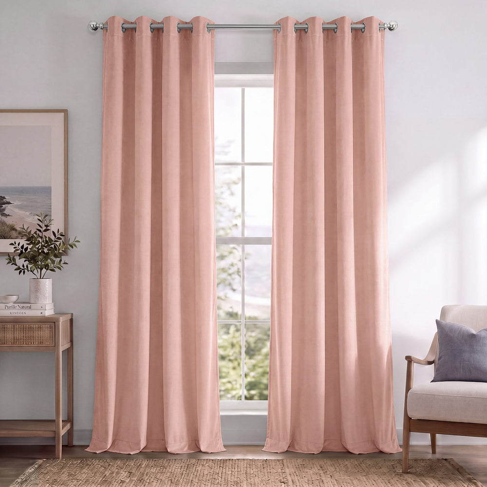 Rosey Dawn Grommet Signature Velvet Blackout Curtain