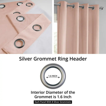 Rosey Dawn Grommet Signature Velvet Blackout Curtain