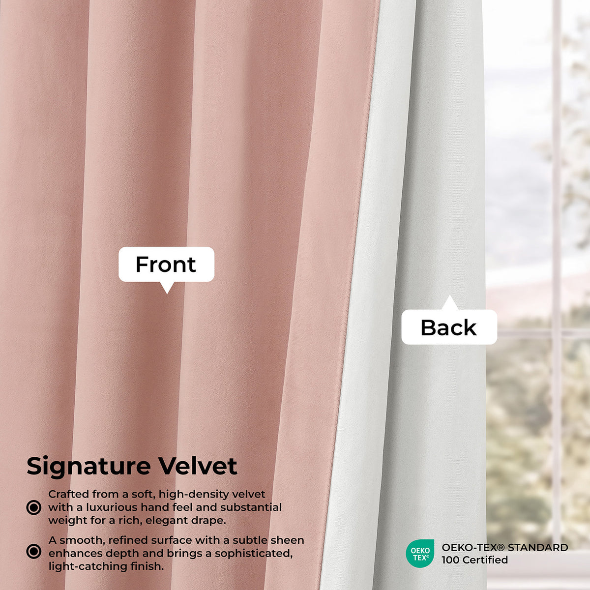 Rosey Dawn Signature Velvet Blackout Curtain