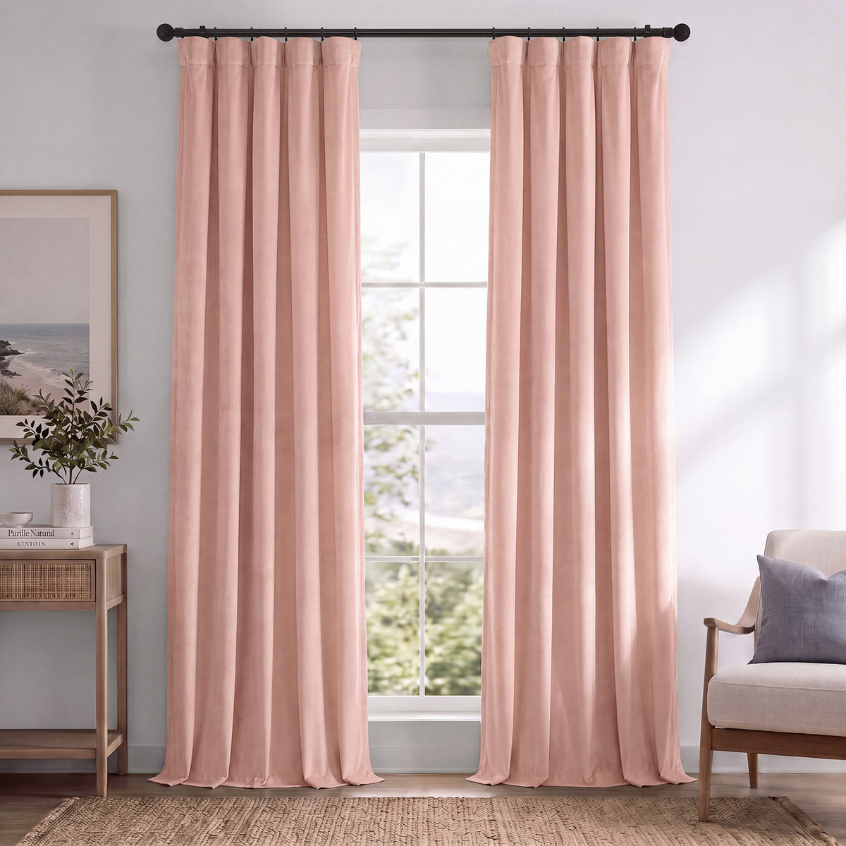 Rosey Dawn Signature Velvet Blackout Curtain