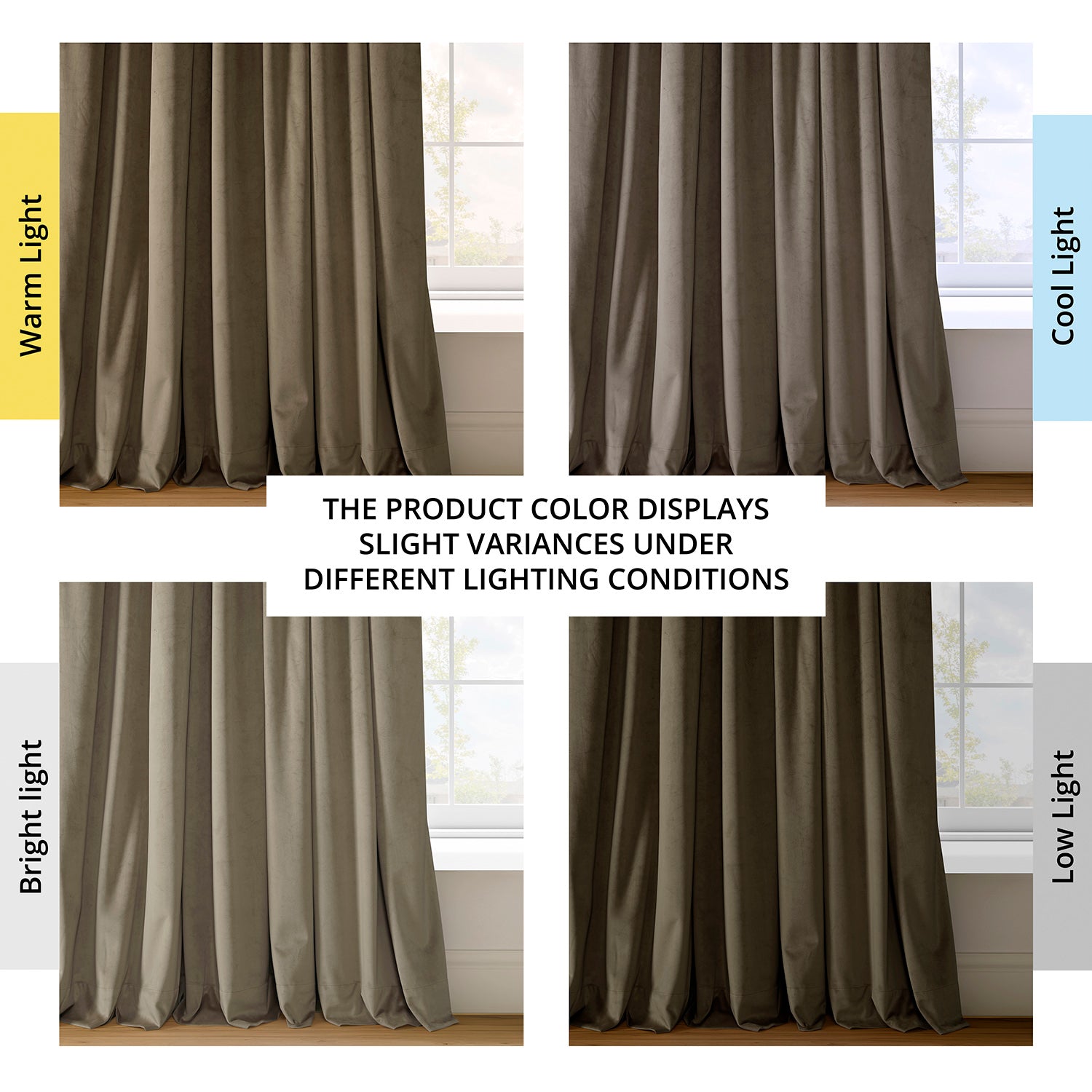 Denver Taupe French Pleat Signature Velvet Blackout Curtain
