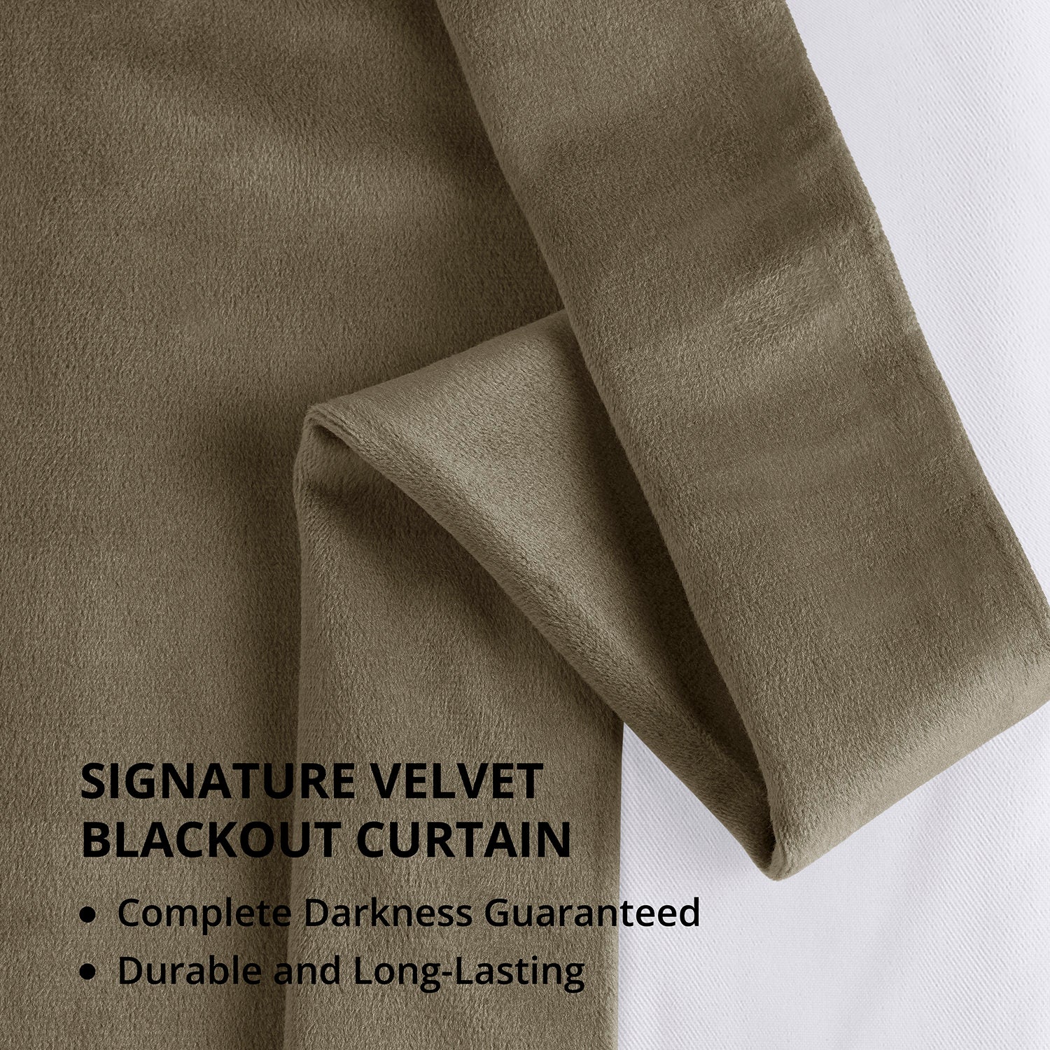 Denver Taupe French Pleat Signature Velvet Blackout Curtain