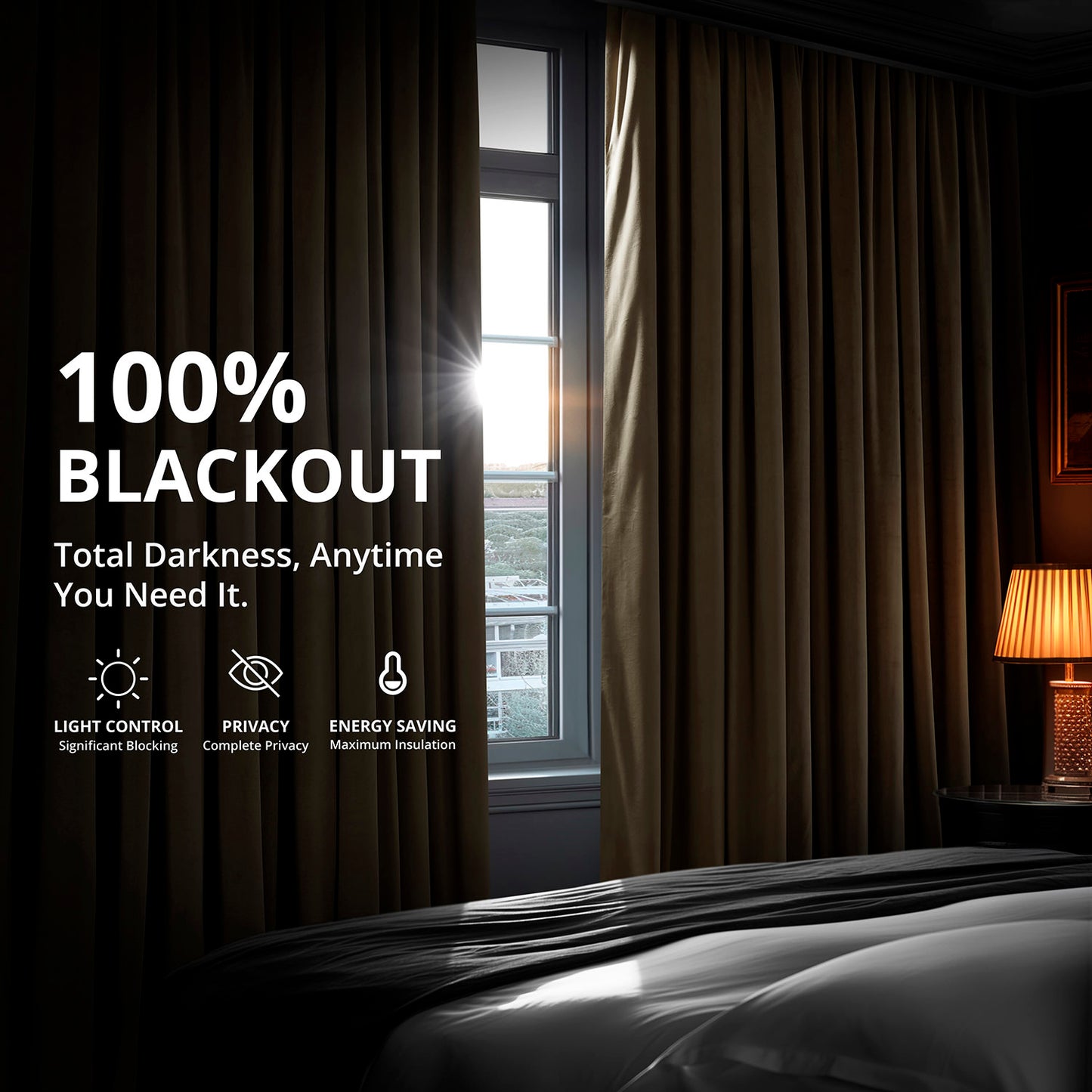 Denver Taupe Signature Velvet Blackout Curtain