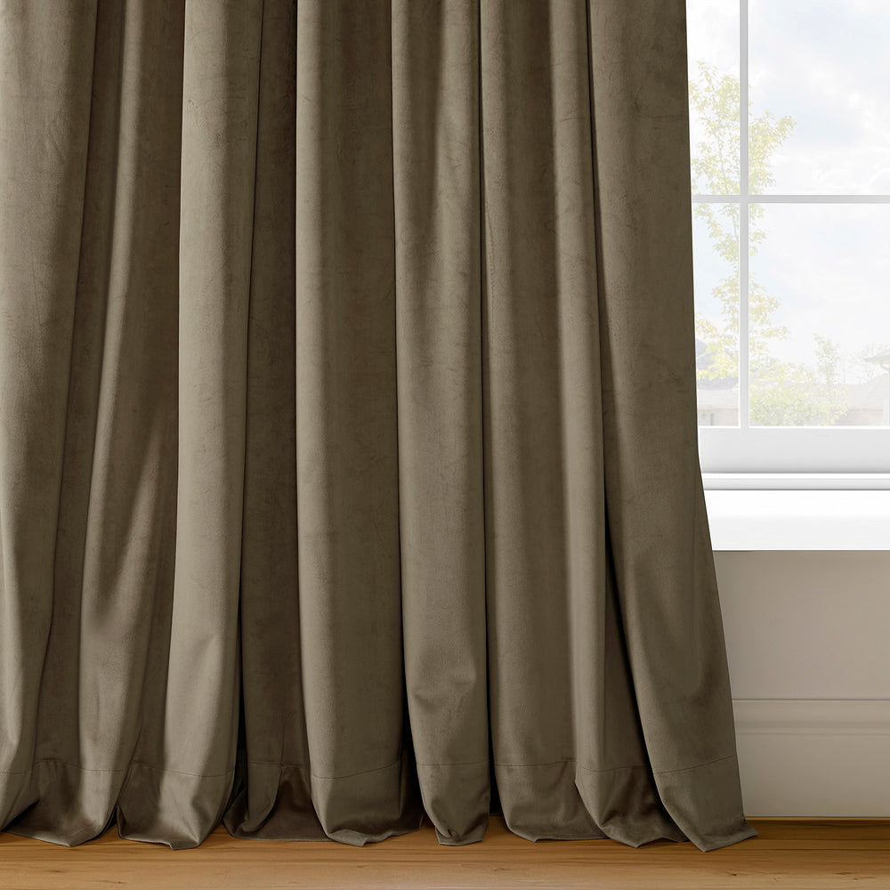 Denver Taupe Signature Velvet Custom Curtain