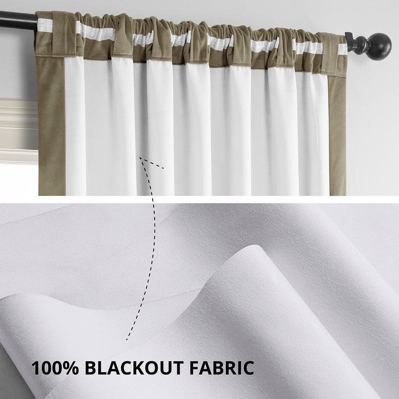 Denver Taupe Signature Velvet Blackout Curtain