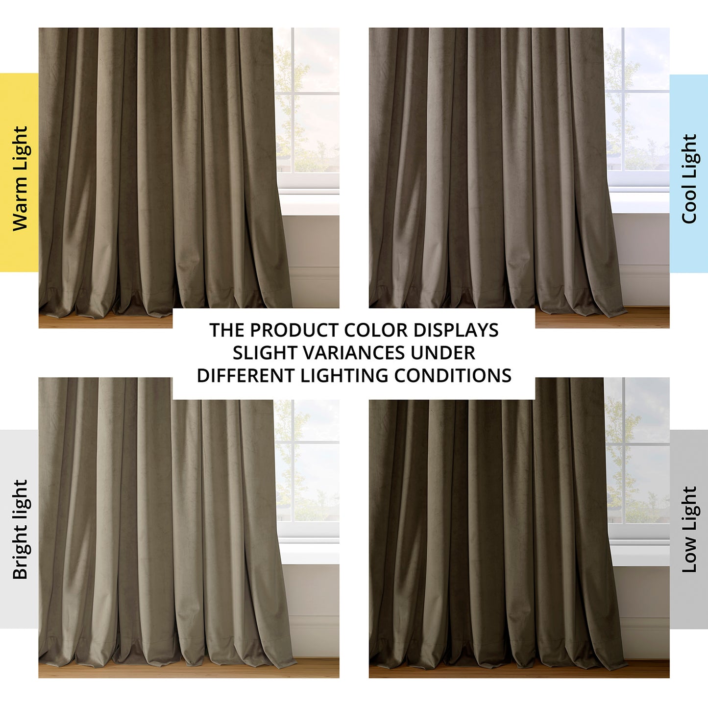 Denver Taupe Signature Velvet Blackout Curtain
