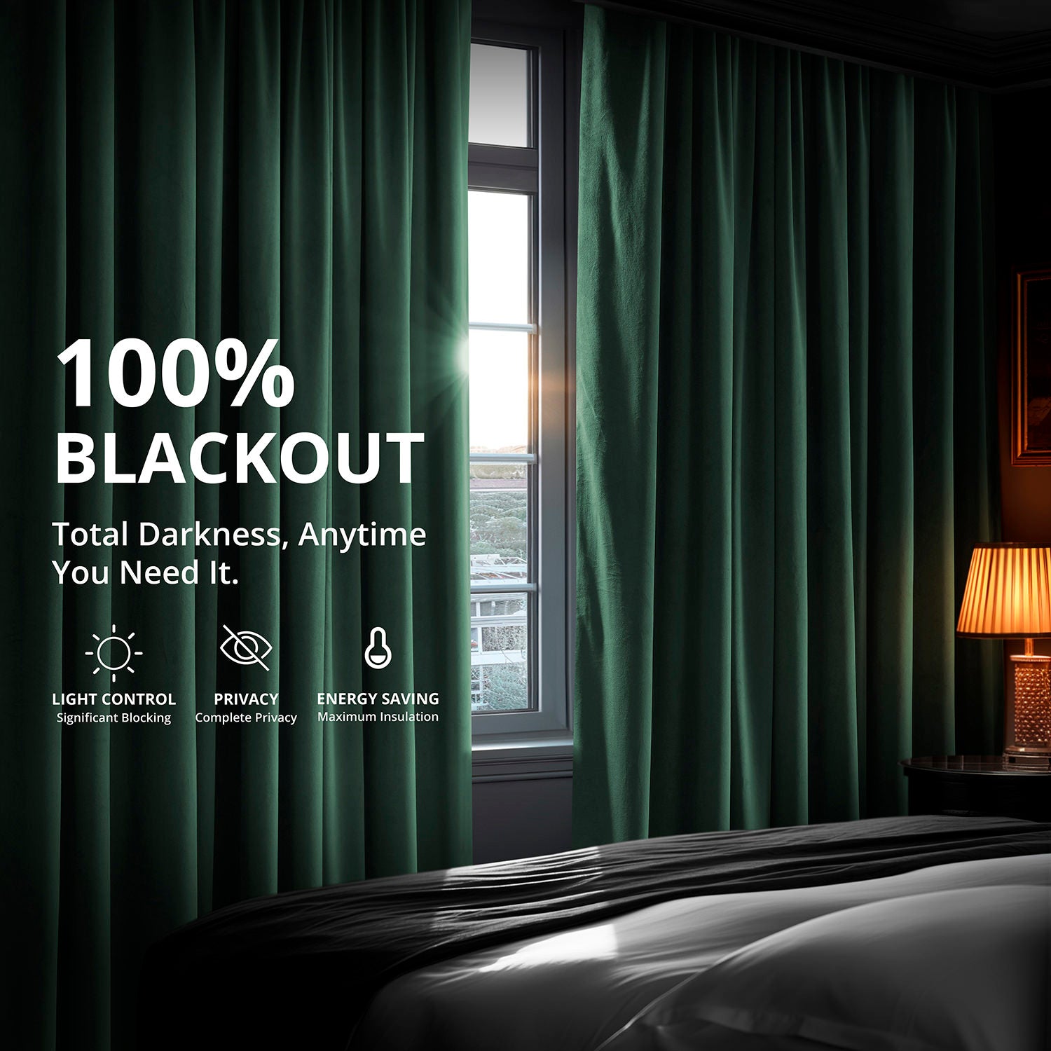 Blackforest Green Signature Velvet Blackout Curtain