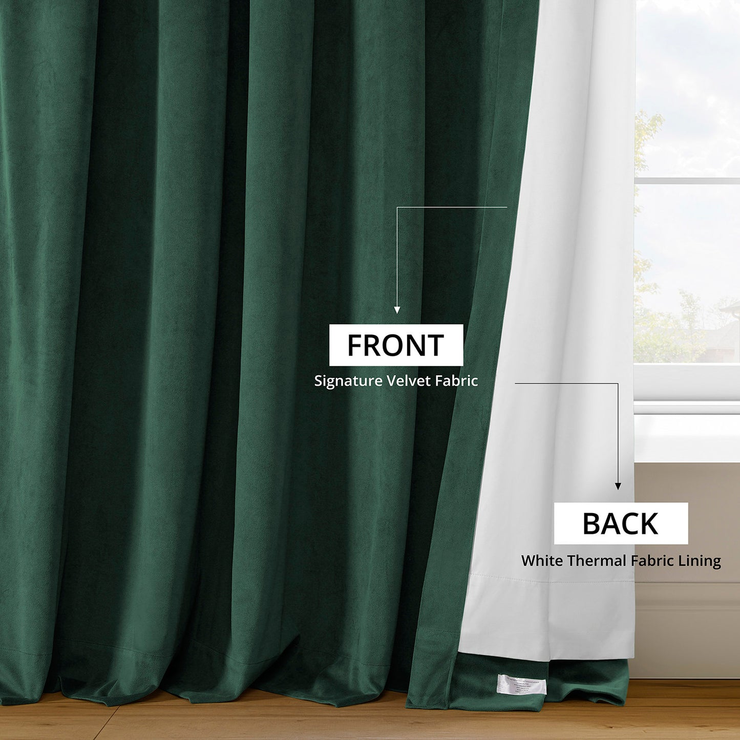 Blackforest Green Signature Velvet Blackout Curtain