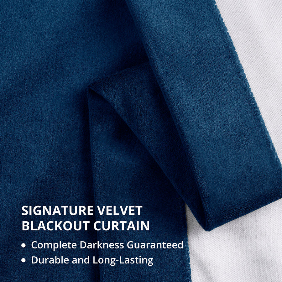 Union Blue Signature Velvet Blackout Curtain