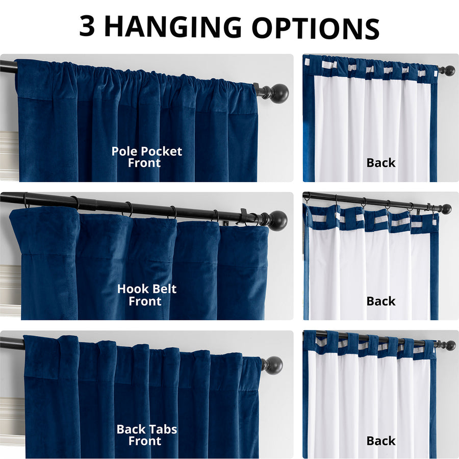 Union Blue Signature Velvet Blackout Curtain