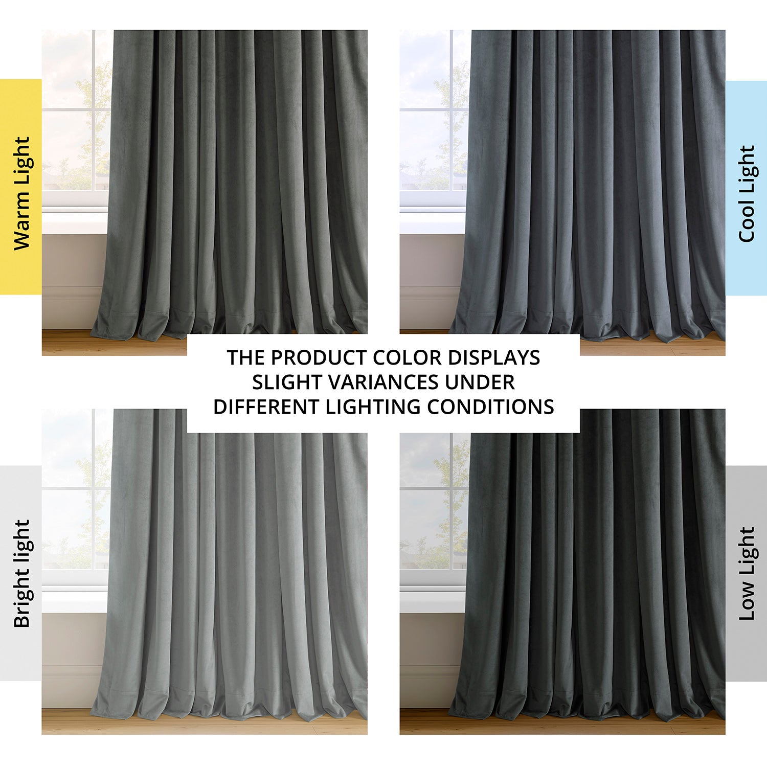 Natural Grey Grommet Signature Velvet Blackout Curtain
