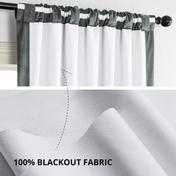 Natural Grey Signature Velvet Blackout Curtain