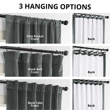 Natural Grey Signature Velvet Blackout Curtain