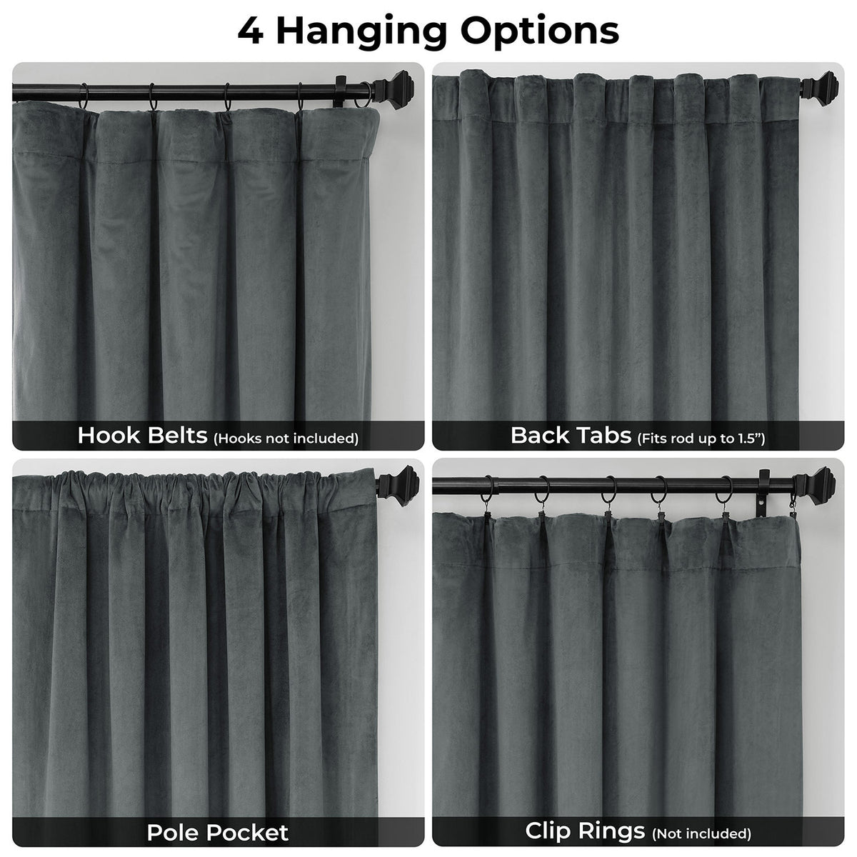 Natural Grey Signature Velvet Blackout Curtain