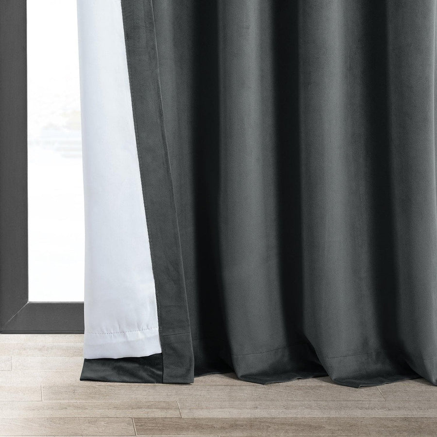 Natural Grey Signature Velvet Blackout Curtain - HalfPriceDrapes.com