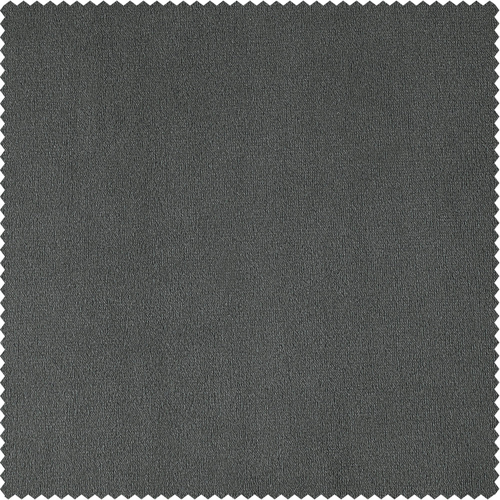 Natural Grey Signature Velvet Custom Curtain
