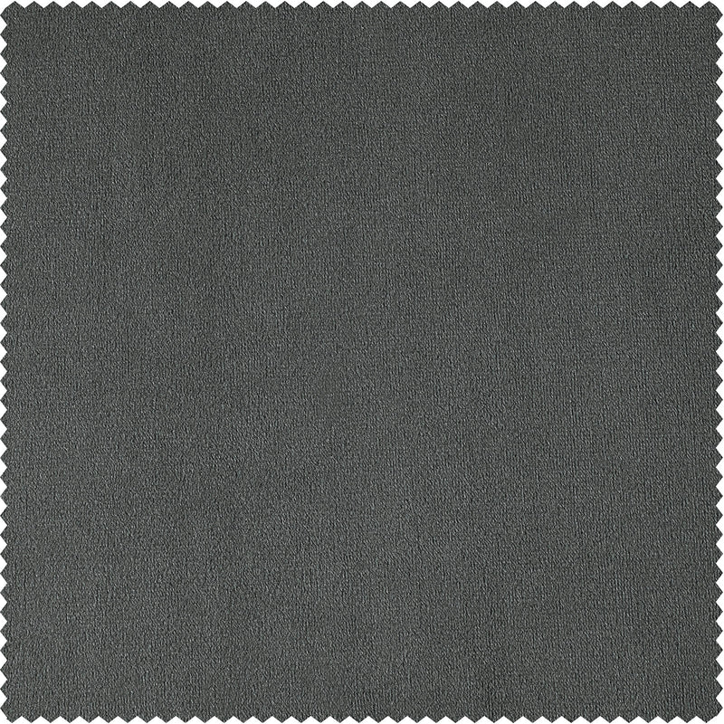 Natural Grey Signature Velvet Custom Curtain