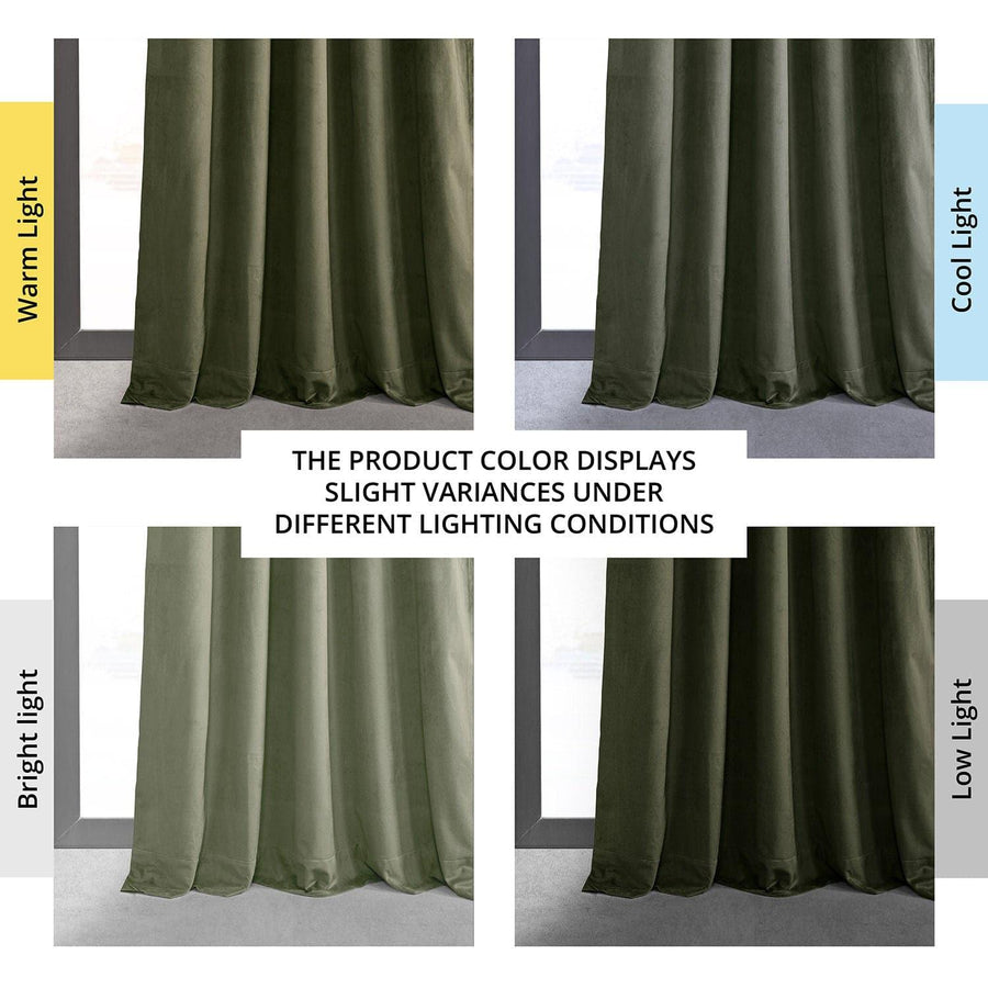 Hunter Green French Pleat Signature Velvet Blackout Curtain - HalfPriceDrapes.com