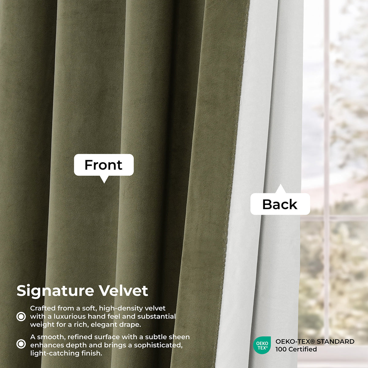 Hunter Green Pinch Pleat Signature Velvet Blackout Curtain