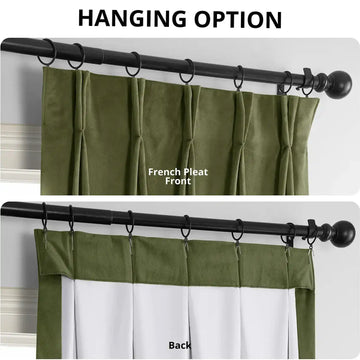 Hunter Green French Pleat Signature Velvet Blackout Curtain