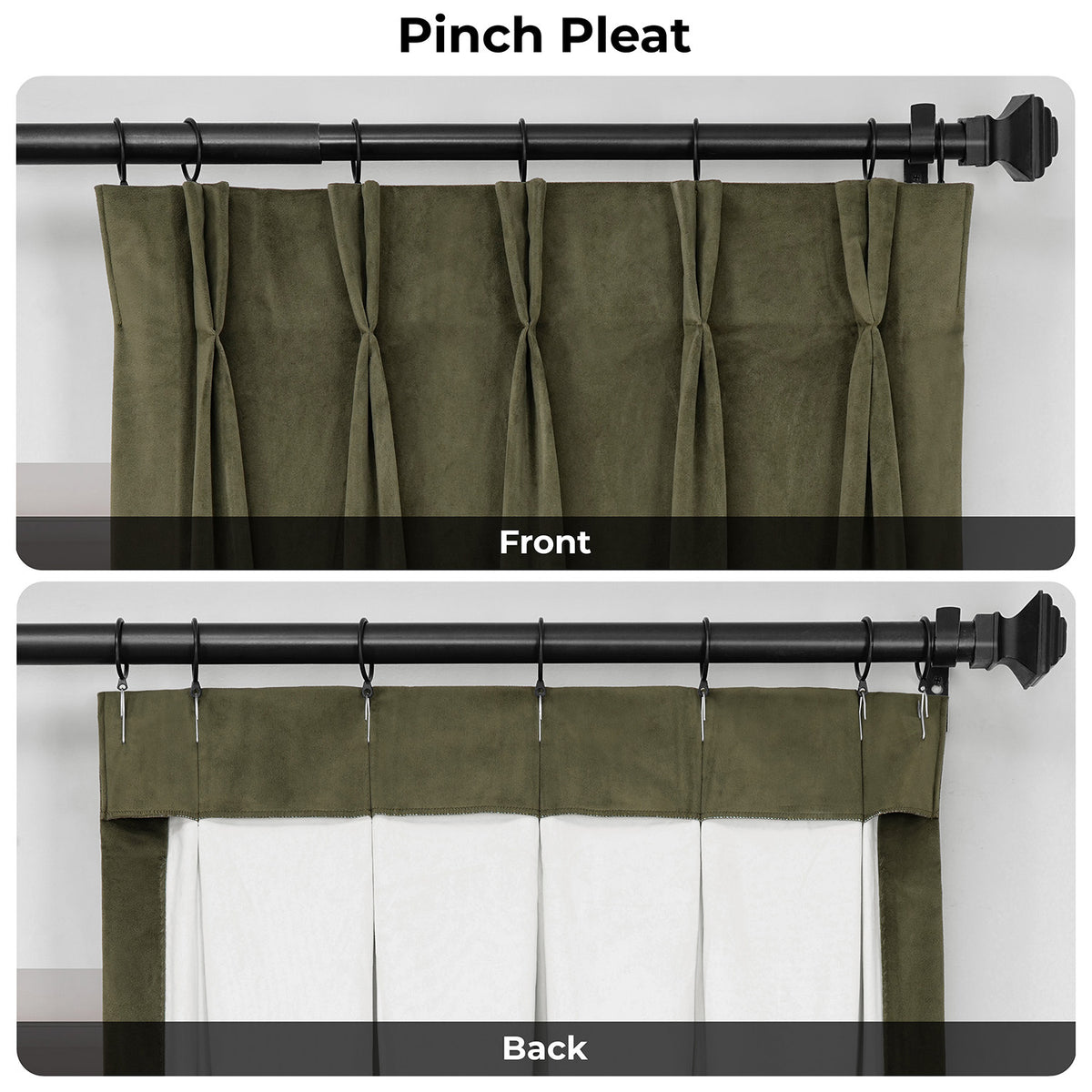 Hunter Green Pinch Pleat Signature Velvet Blackout Curtain