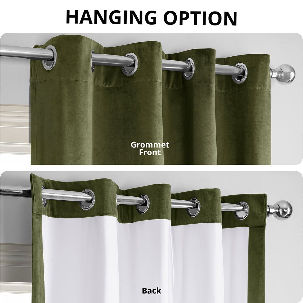 Hunter Green Grommet Signature Velvet Blackout Curtain